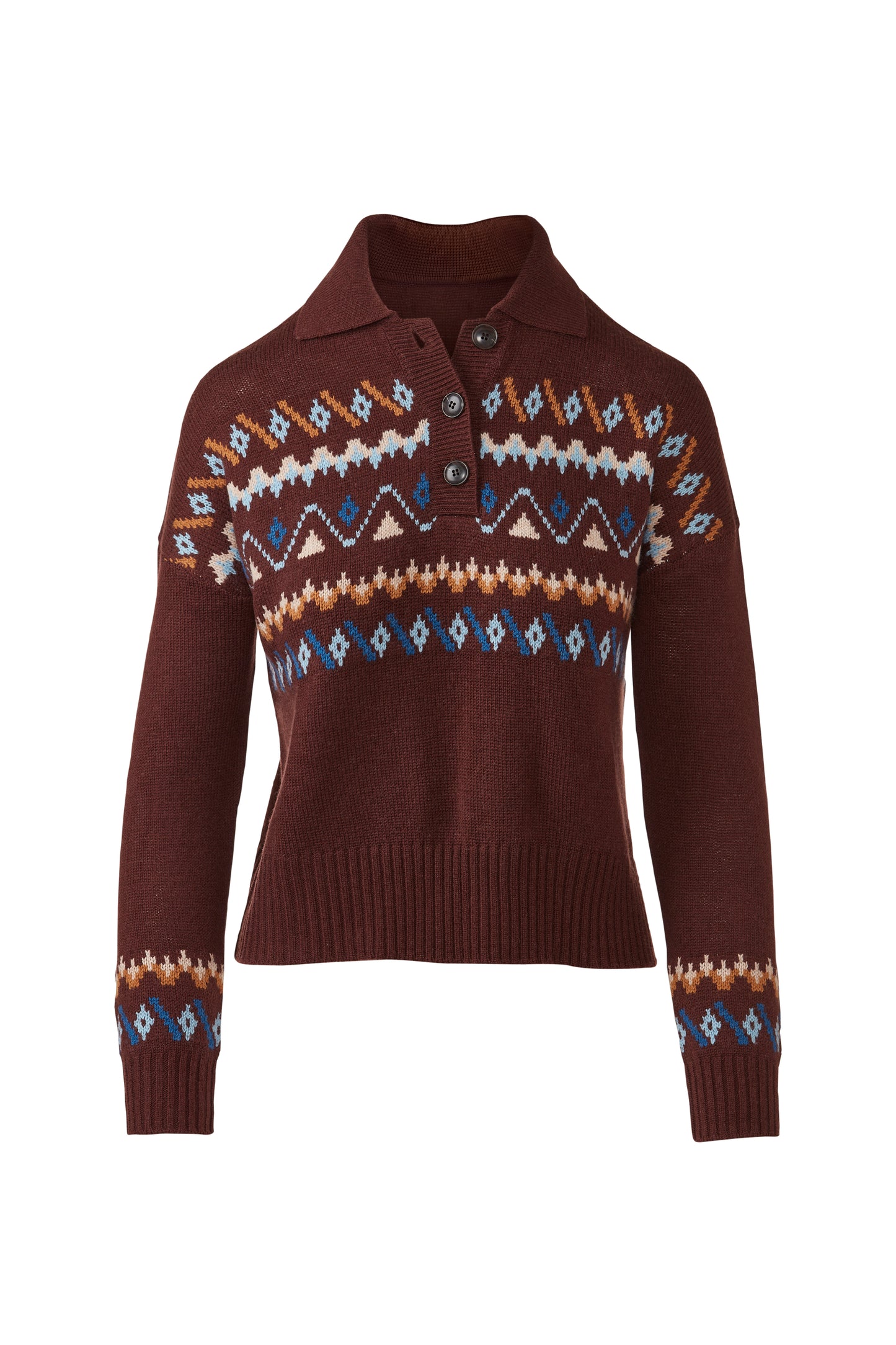 &Isla Fairisle Button Polo