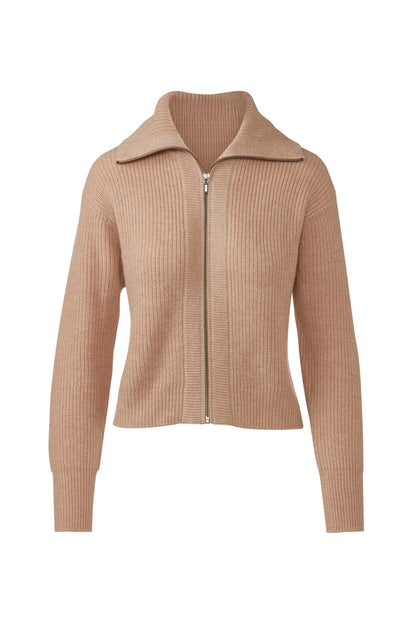 &Isla Textured Zip Mock Cardigan