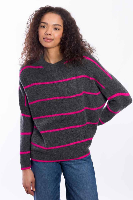 &Isla Lofty Oversized Stripe Crew