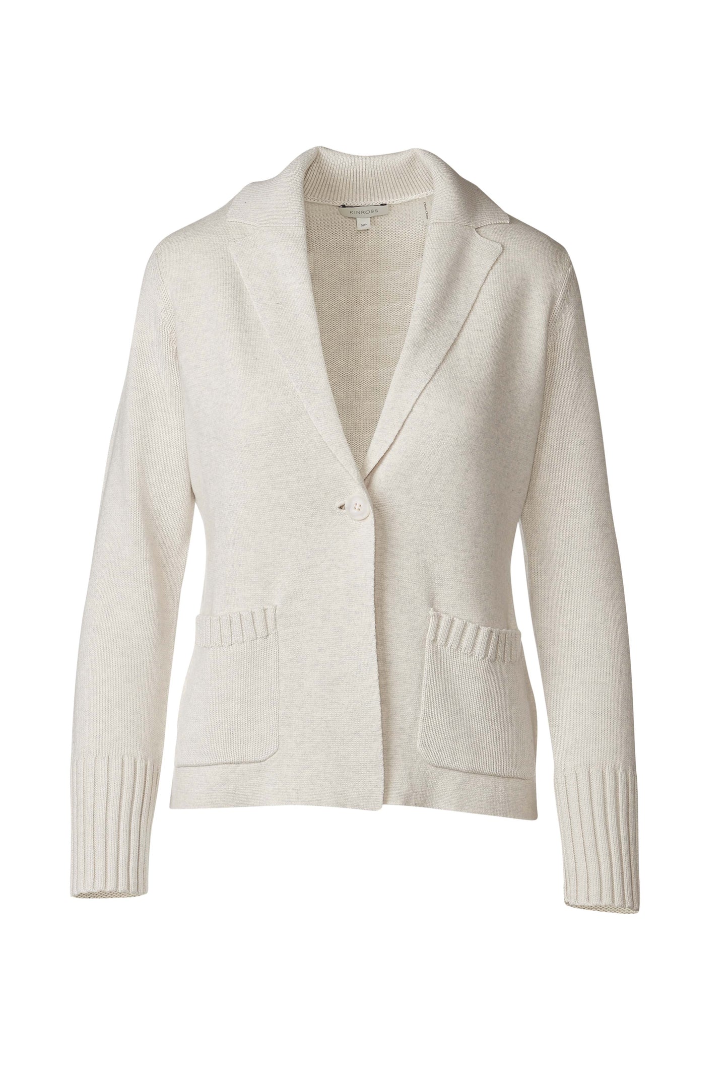 RIB TRIM NOTCH COLLAR CARDIGAN