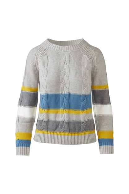 &Isla Colorplay Stripe Cable Crew