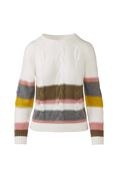 &Isla Colorplay Stripe Cable Crew