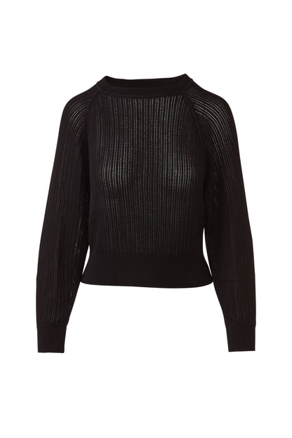 &Isla Pointelle Raglan Pullover