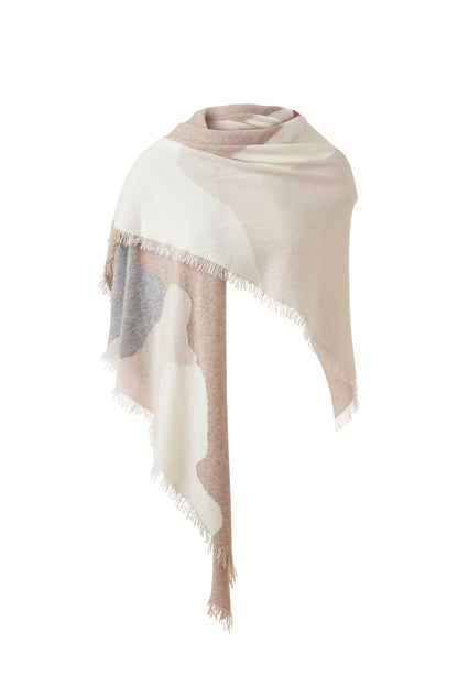INTARSIA FRINGE WRAP