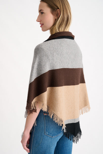 Stripe Fringe Triangle Shawl