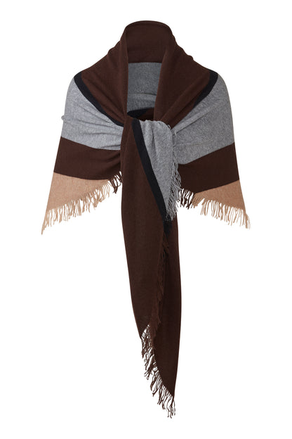 Stripe Fringe Triangle Shawl