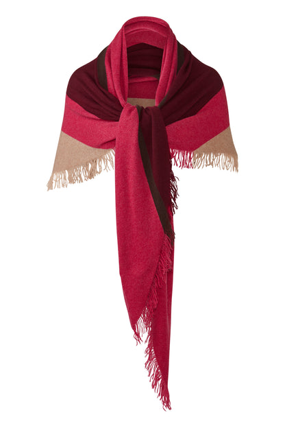 Stripe Fringe Triangle Shawl