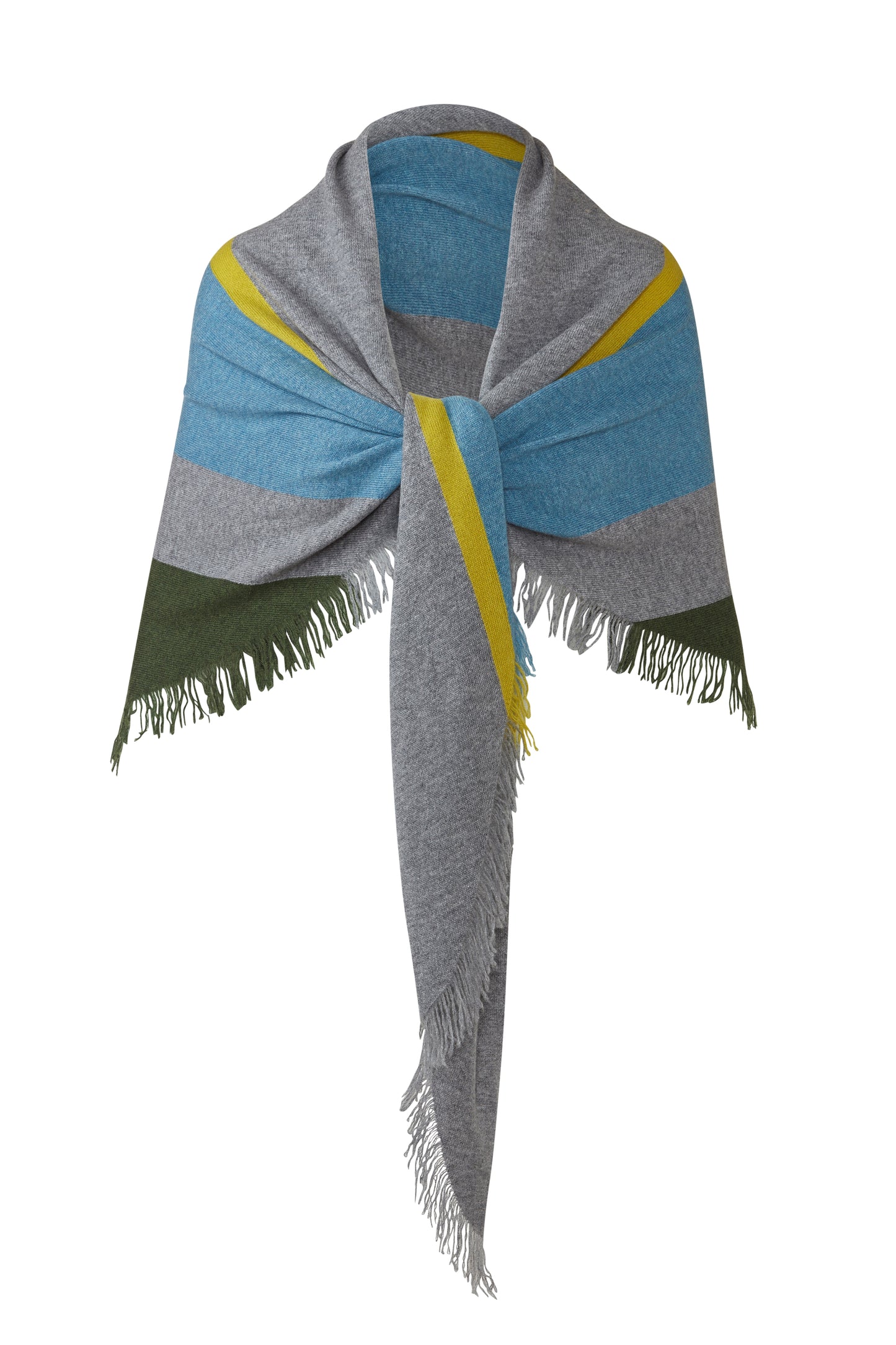Stripe Fringe Triangle Shawl