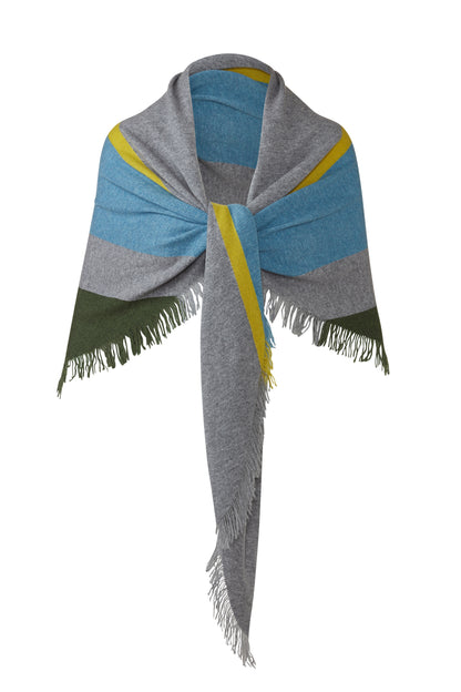 Stripe Fringe Triangle Shawl