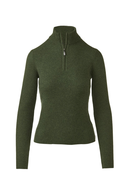 Rib Zip Mock