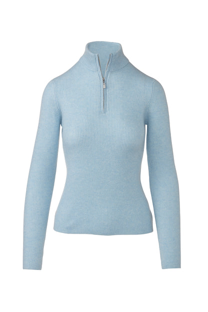 Rib Zip Mock