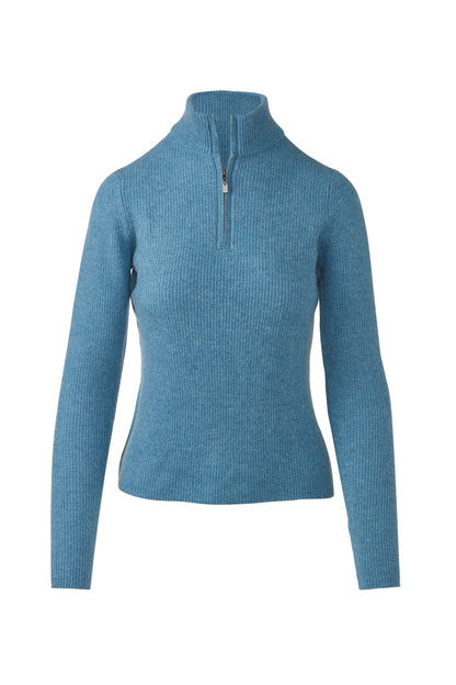 Rib Zip Mock