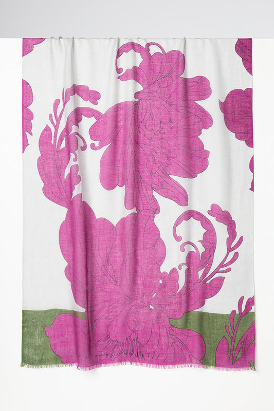 SCROLL FLORAL PRINT SCARF