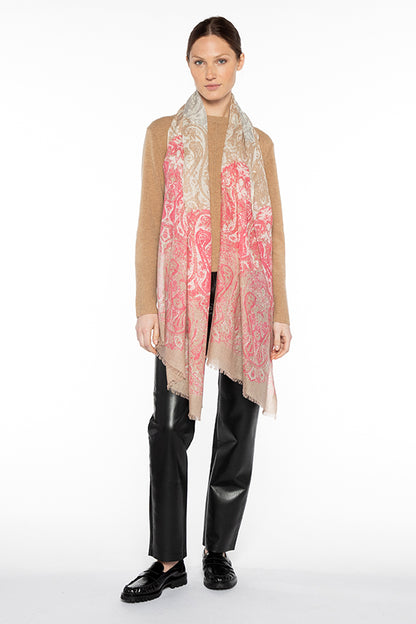 FADED PAISLEY PRINT SCARF