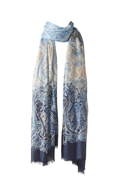 FADED PAISLEY PRINT SCARF