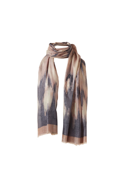 BRUSHED IKAT PRINT SCARF