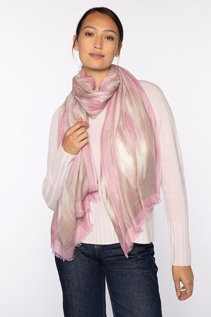 BRUSHED IKAT PRINT SCARF