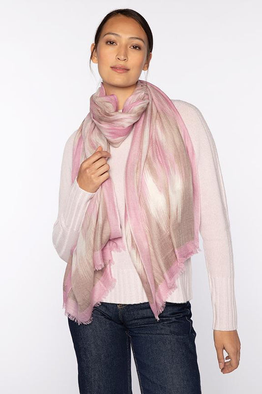 BRUSHED IKAT PRINT SCARF