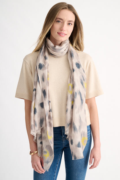 Painted Leopard Print Scarf