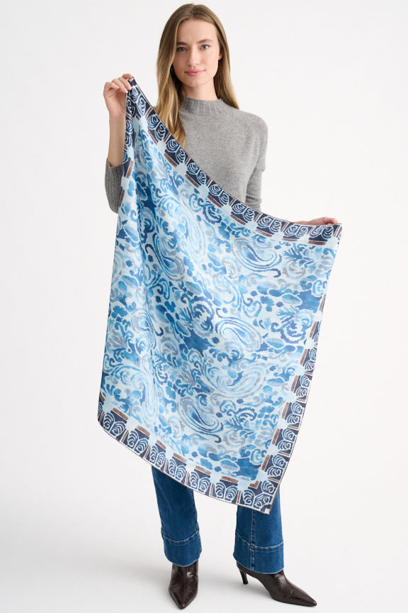 Paisley Print Square Scarf