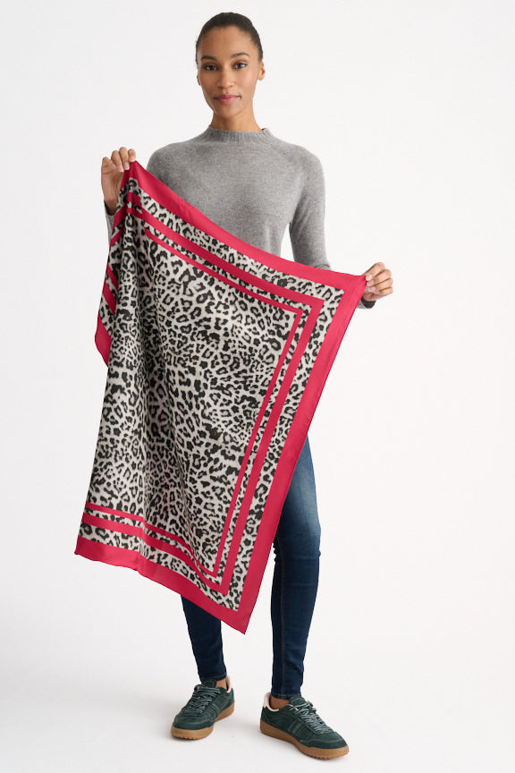 Leopard Print Square Scarf