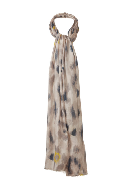 Painted Leopard Print Scarf