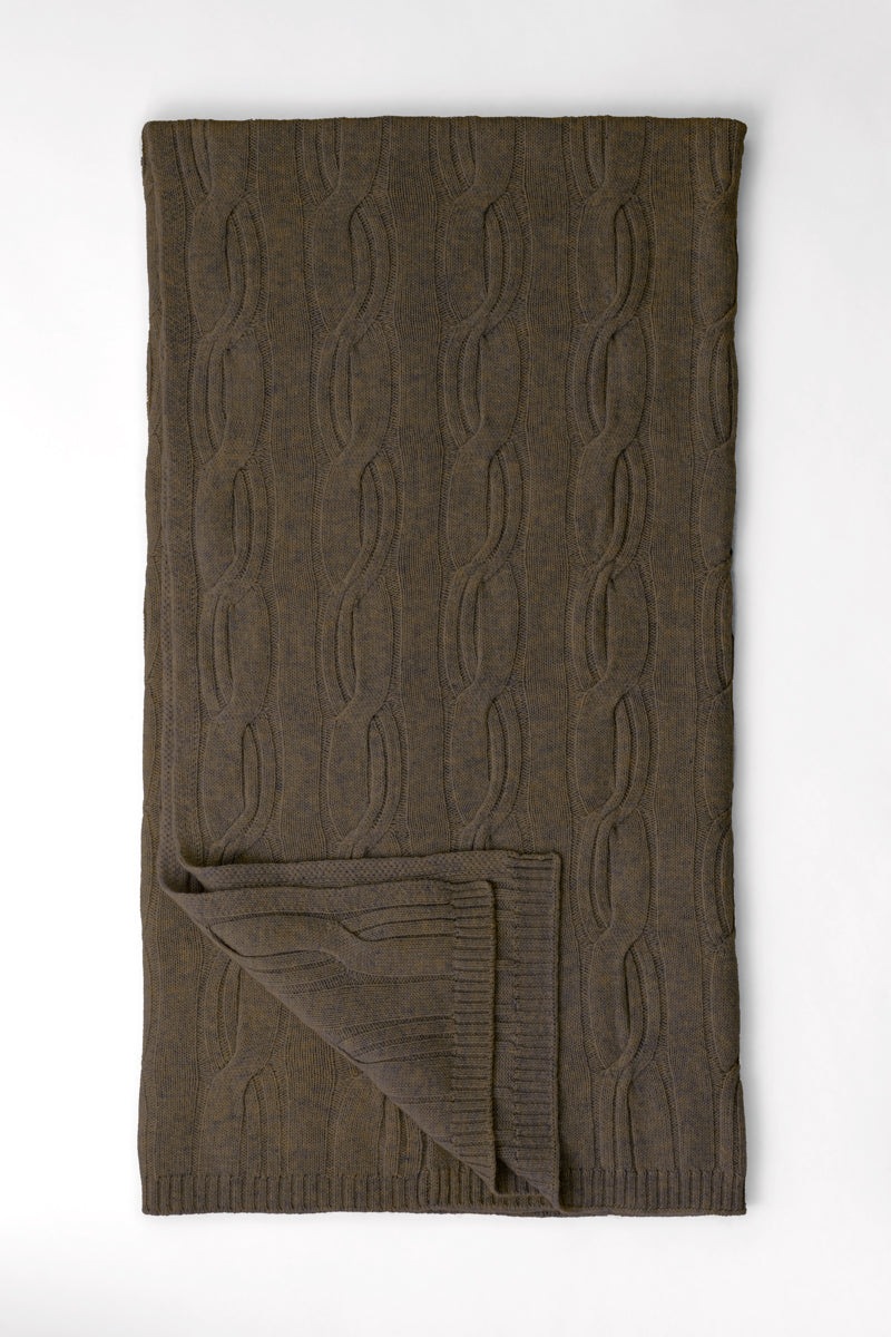 LUXE CABLE THROW BLANKET – Kinross Cashmere - Main Image