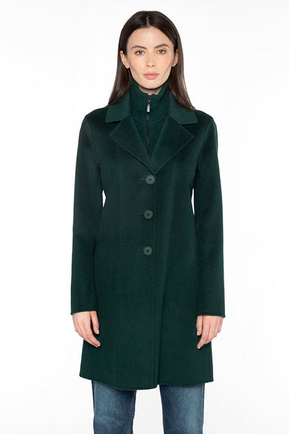 KNIT INSERT NOTCH COLLAR COAT