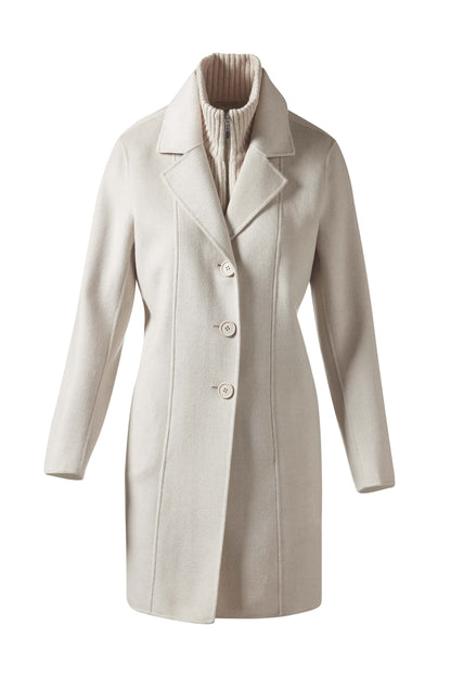 Knit Insert Notch Collar Coat