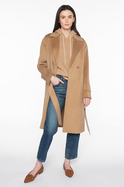 NOTCH COLLAR BELTED COAT