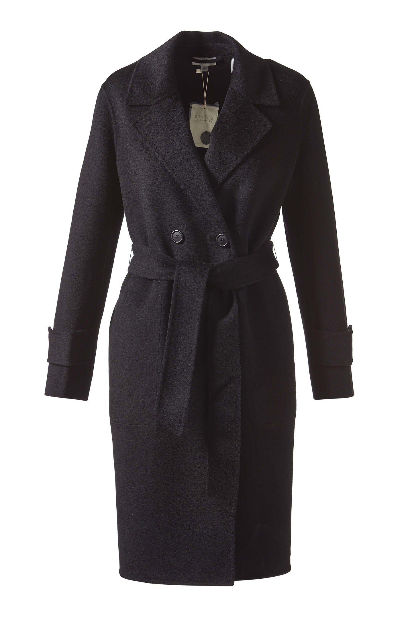 NOTCH COLLAR BELTED COAT