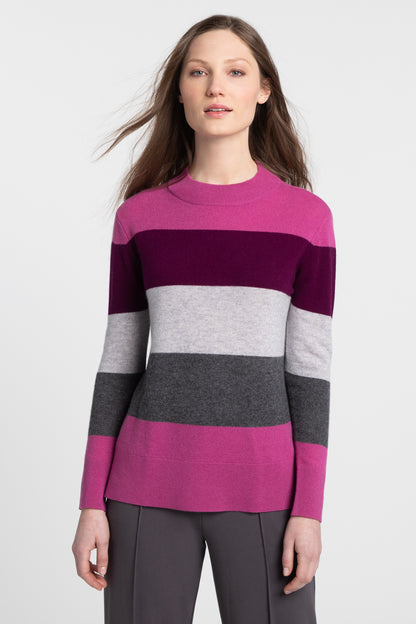 WIDE STRIPE CREW PULLOVER