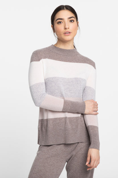 WIDE STRIPE CREW PULLOVER