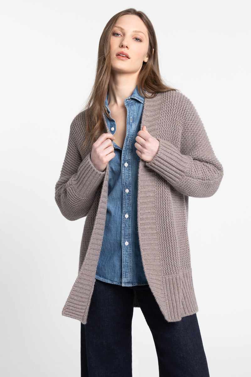 LUXE GARTER STITCH CARDIGAN