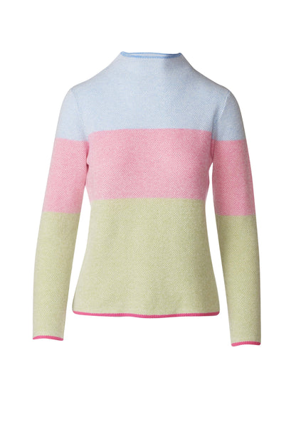 PLAITED HONEYCOMB WIDE STRIPE PULLOVER