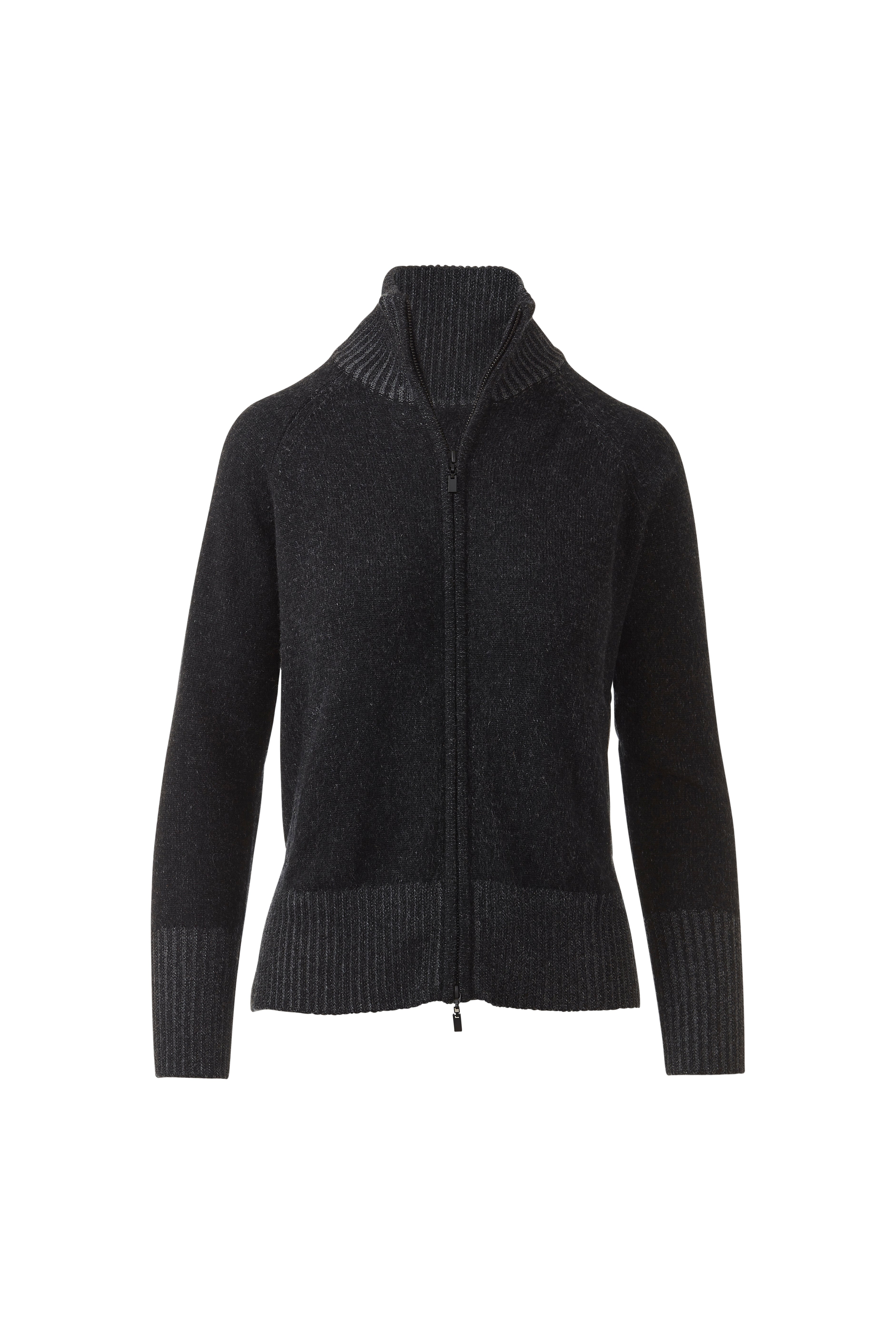 PLAITED ZIP CARDIGAN – Kinross Cashmere