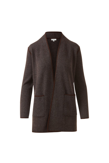 JACQUARD HERRINGBONE CARDIGAN