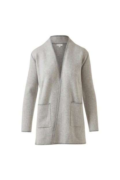 JACQUARD HERRINGBONE CARDIGAN
