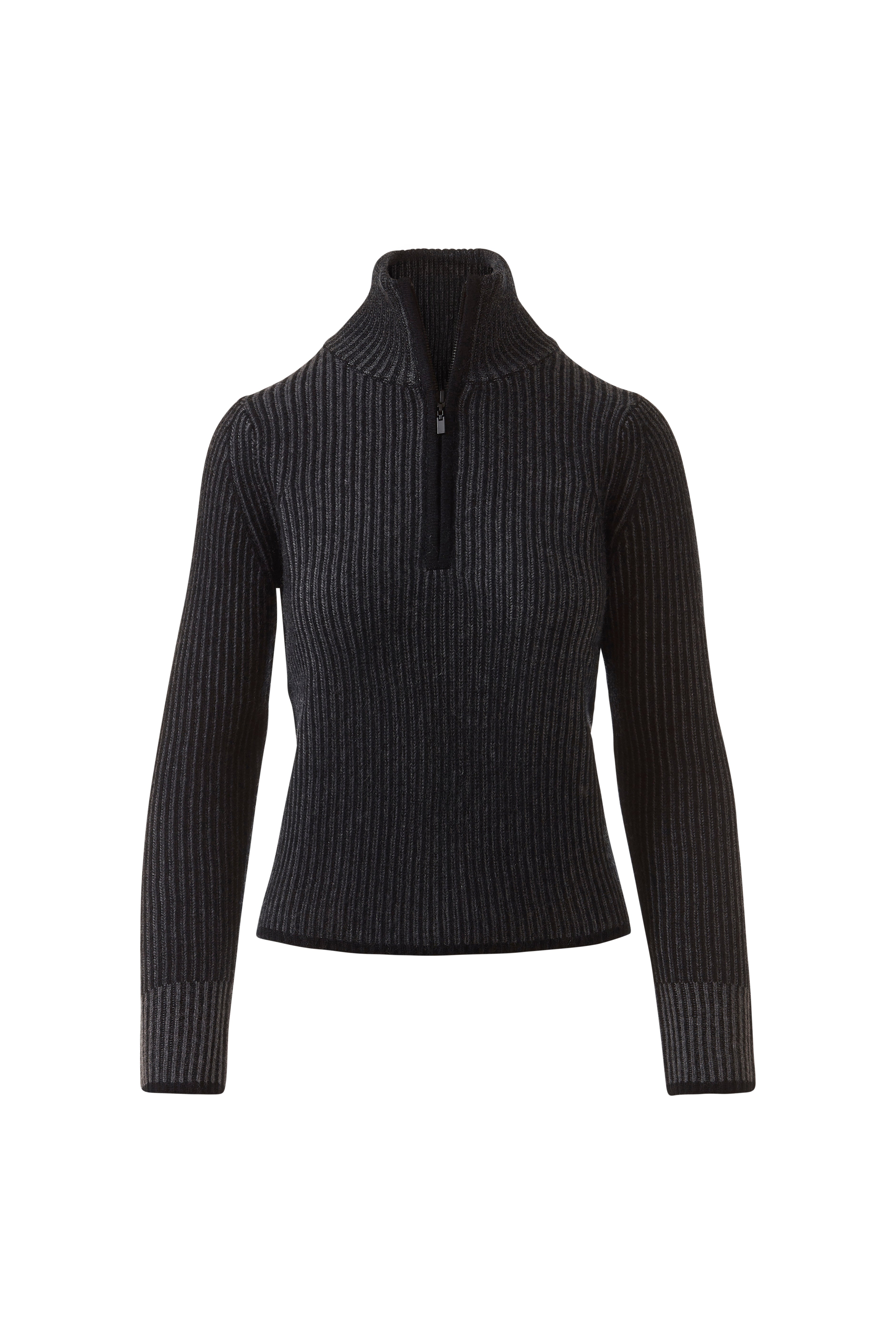 PLAITED RIB ZIP MOCK – Kinross Cashmere