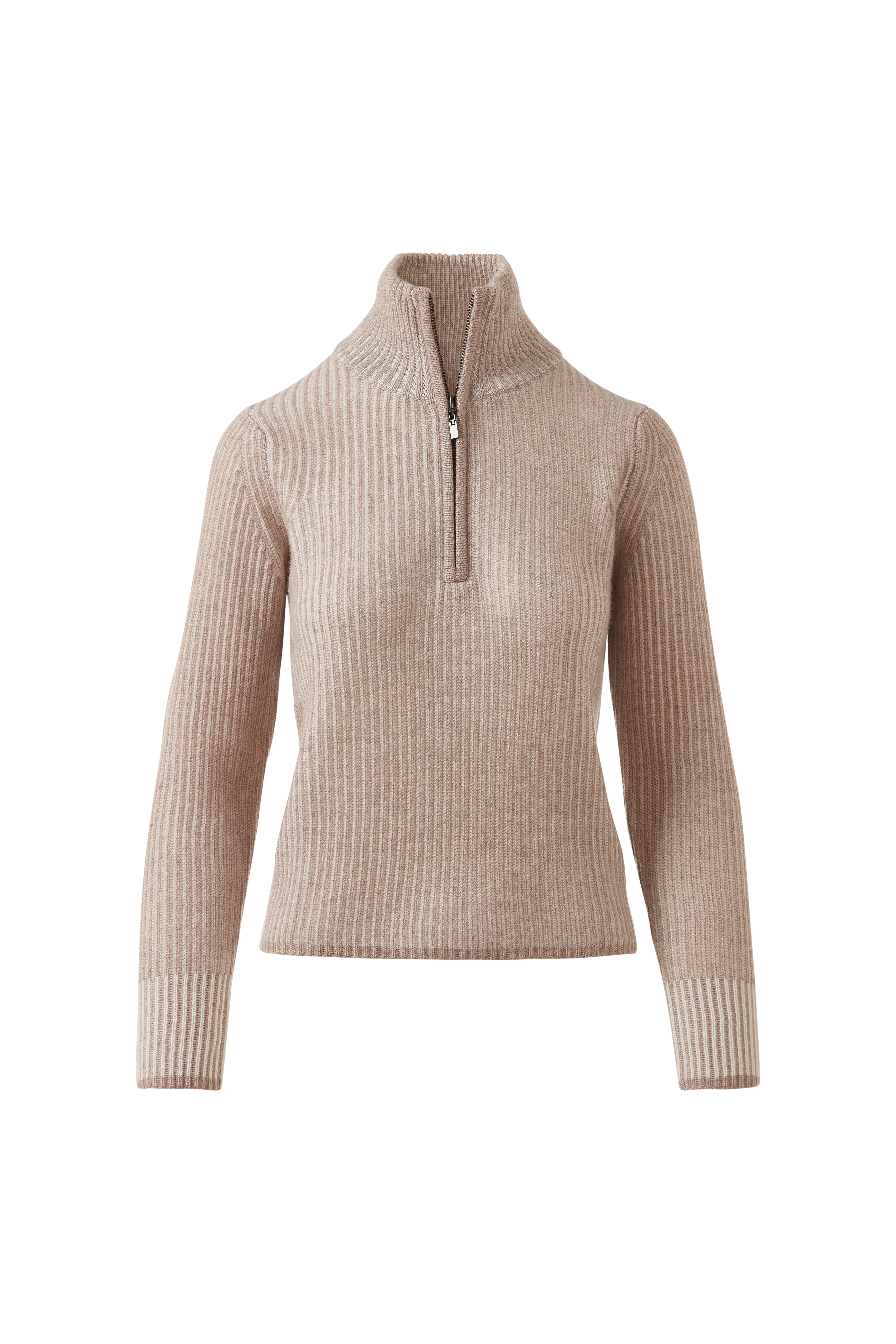 PLAITED RIB ZIP MOCK – Kinross Cashmere