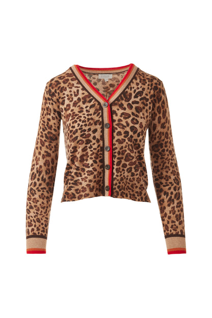 TIPPED LEOPARD CARDIGAN