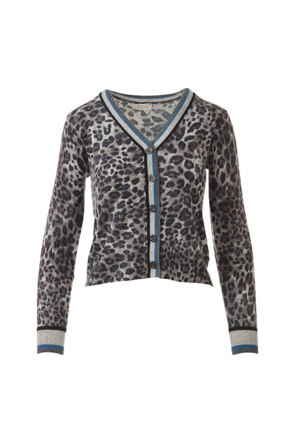 TIPPED LEOPARD CARDIGAN