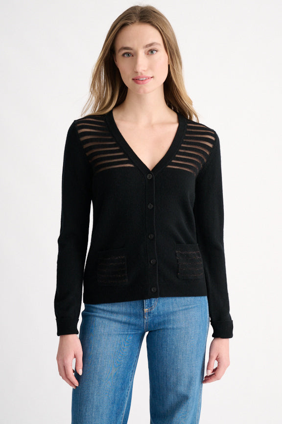 Lurex Stripe Cardigan