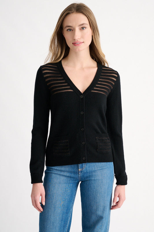 Lurex Stripe Cardigan