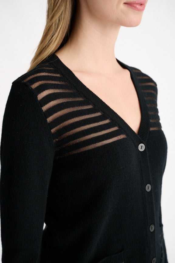 Lurex Stripe Cardigan