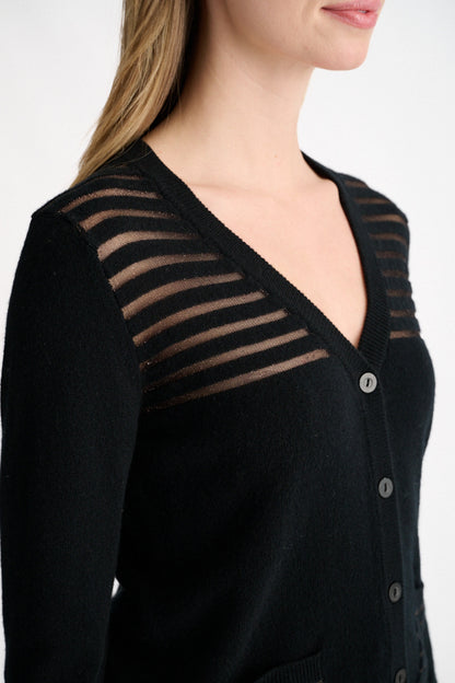 Lurex Stripe Cardigan