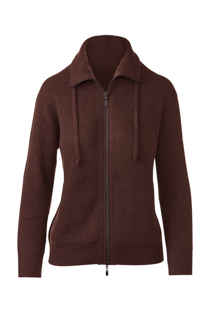Rib Zip Mock Cardigan
