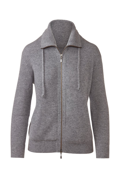Rib Zip Mock Cardigan