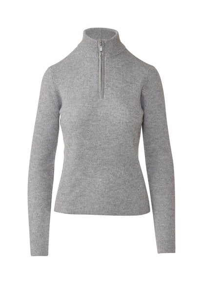 Rib Zip Mock