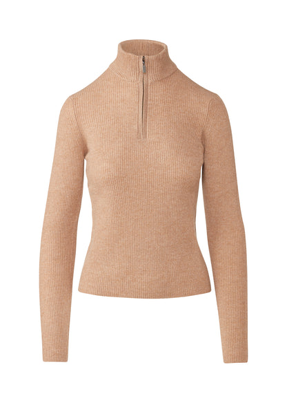 Rib Zip Mock